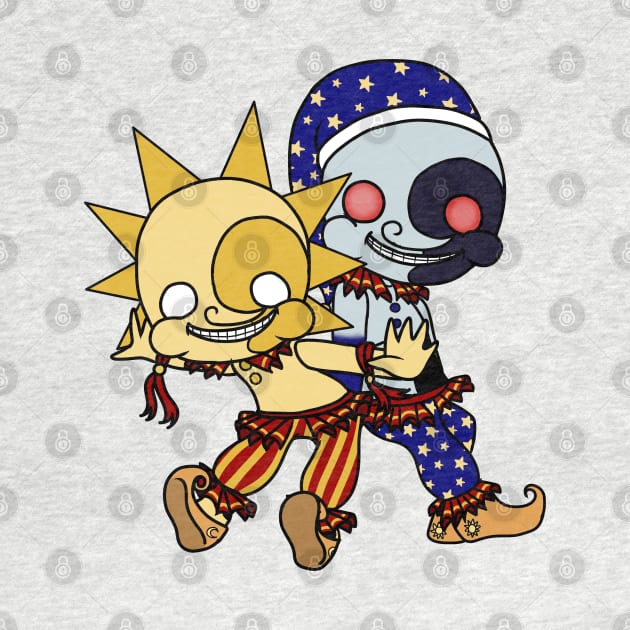 sun and moon chibi by LillyTheChibi